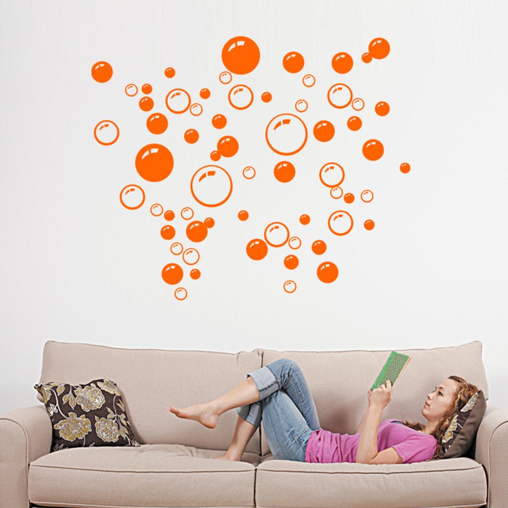 Modern Circle Bubble Pattern Bathroom Products Wall Stickers Home Decor Waterproof Wallpaper Blue Freen Orange White 21*42CM