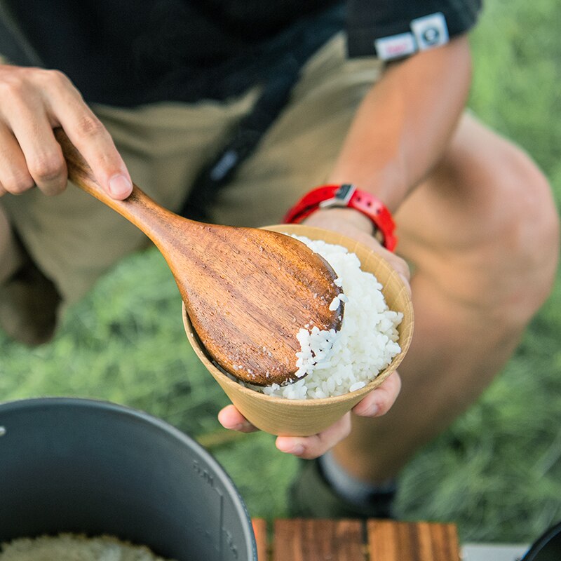Naturehike – vaisselle de Camping en bois, cuillères à Long manche, cuillère à riz ultralégère, bol à spatule en bois, service de vaisselle de pique-nique en plein air