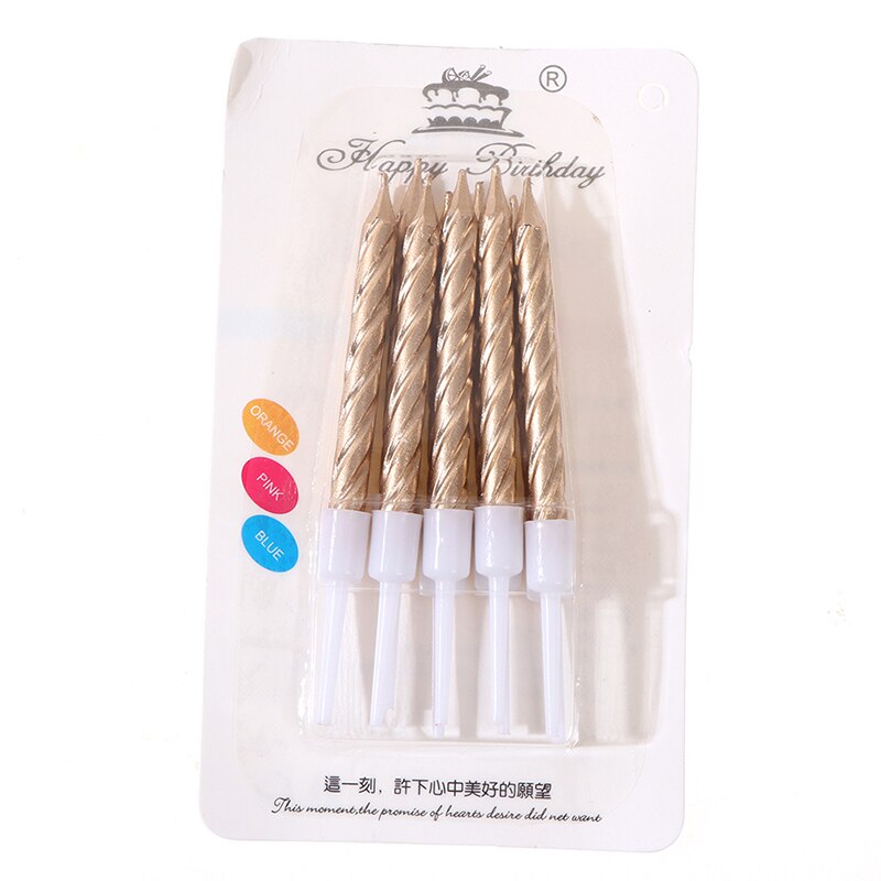 6/10PCS Threaded Candle Curved Cake Candle Long Curving Cake Safe Flames Kids Birthday Cake Romantic Decorations 1box: CG-10PCS