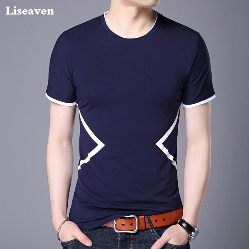 Liseaven Male T-Shirt Short Sleeve O-Neck T Shirts... – Vicedeal