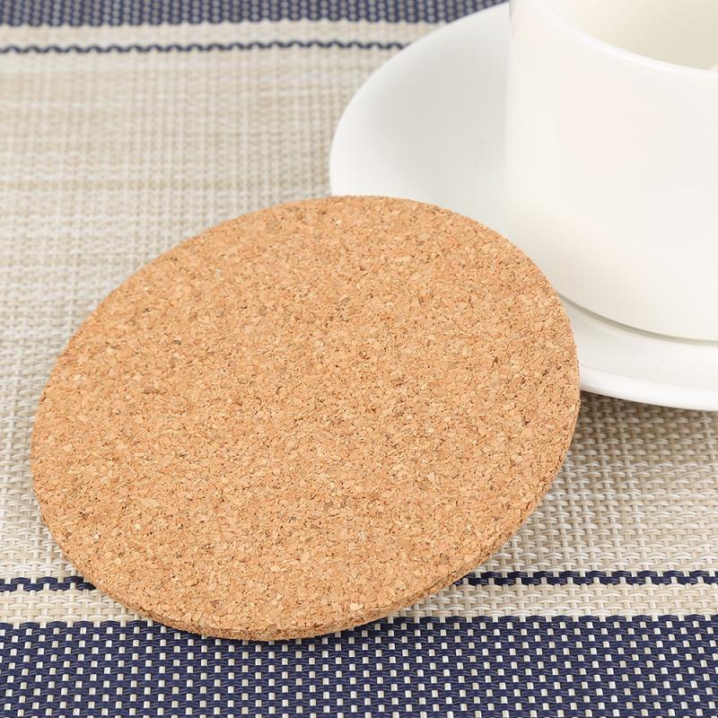 3/5/10 pcs Cork Coaster Set Coffee Cups Mat Wood Pattern Tablemats Drinking Glasses Placemat Cork Cup Stand Cafe Bar Accessoires