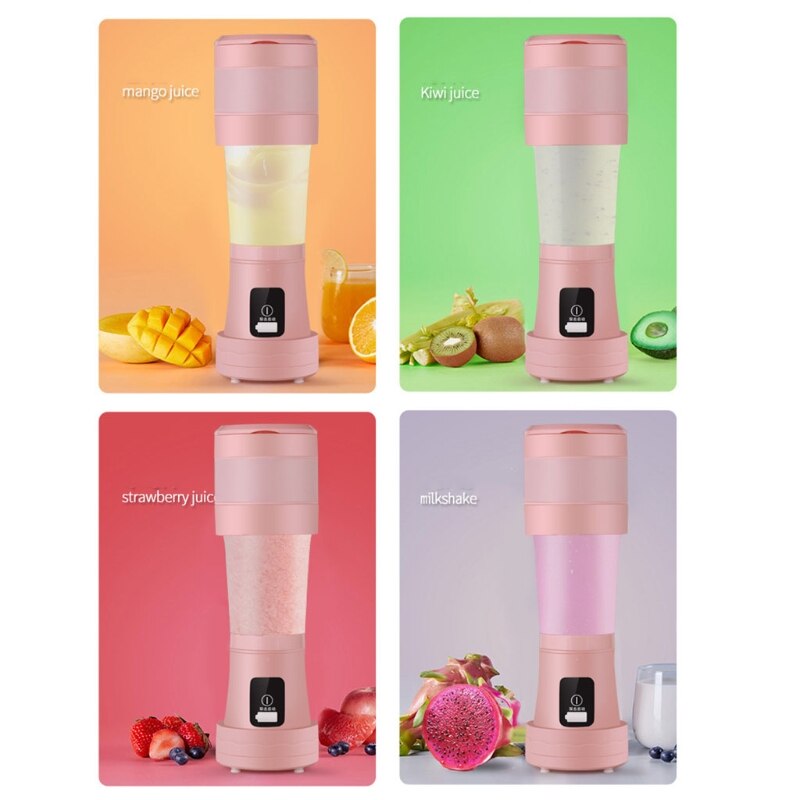 Draagbare Mini Sap Blender Shaker Groente Fruit Mixer Maker 400-600Ml Fles M2EE