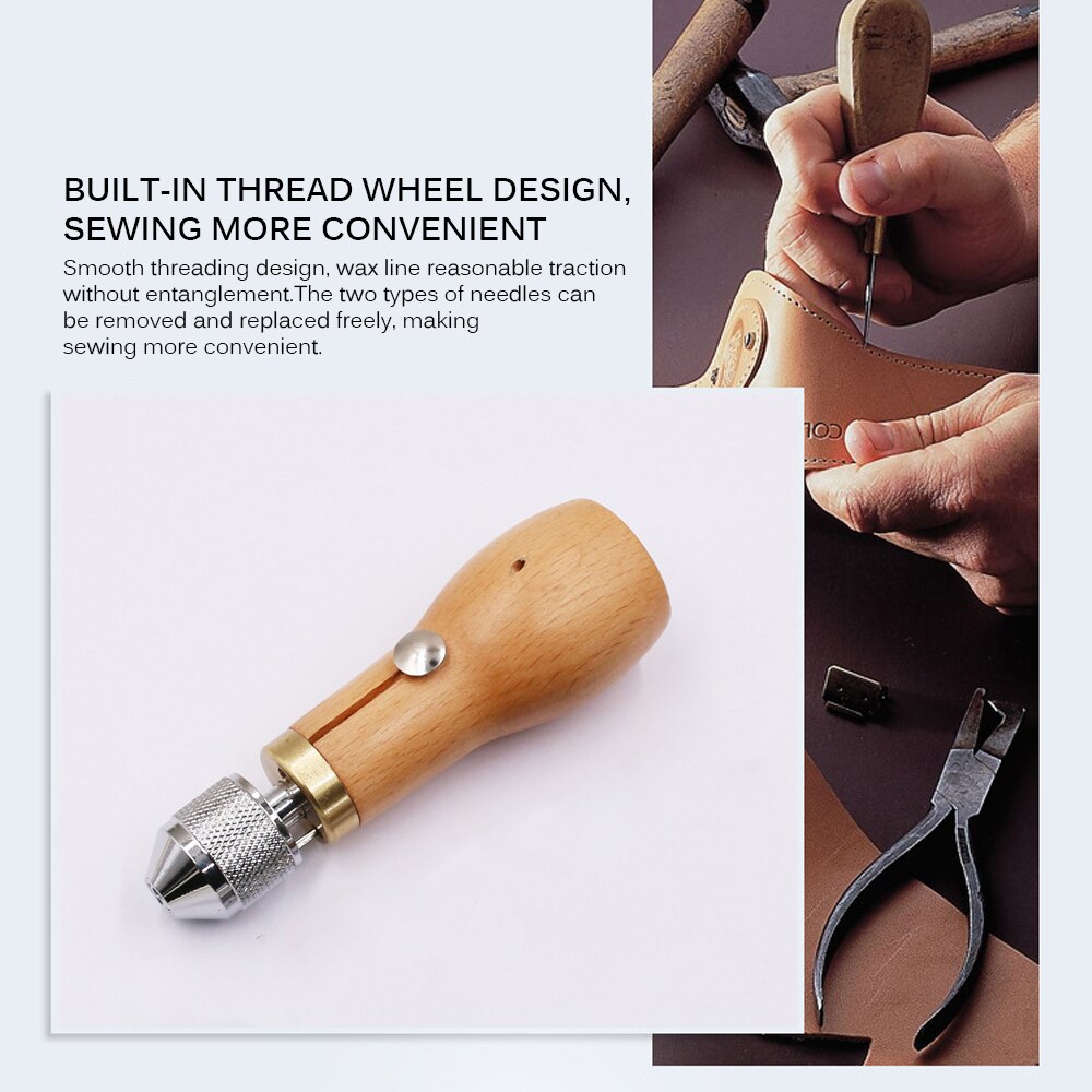 Diy læder syværktøj læder hånd symaskine vokset tråd til læder håndværk kant syning bælte strimler skomager værktøj