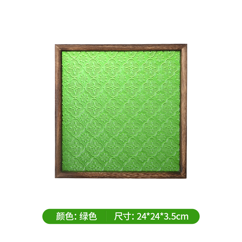 Retro Begonie Blume Tablett Rechteckige Platte Haushalt Holz Dessert Platte Tee Platte Glas Platte Wohnzimmer Desktop Dekoration: Rot