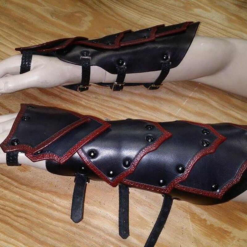 Ritter Armschienen mittelalterlich Armor Handschuh Renaissance Krieger Ranger Leder Spitze-hoch Stulpe Armbinde Breiten Bündchen Bausatz Für Männer Frauen