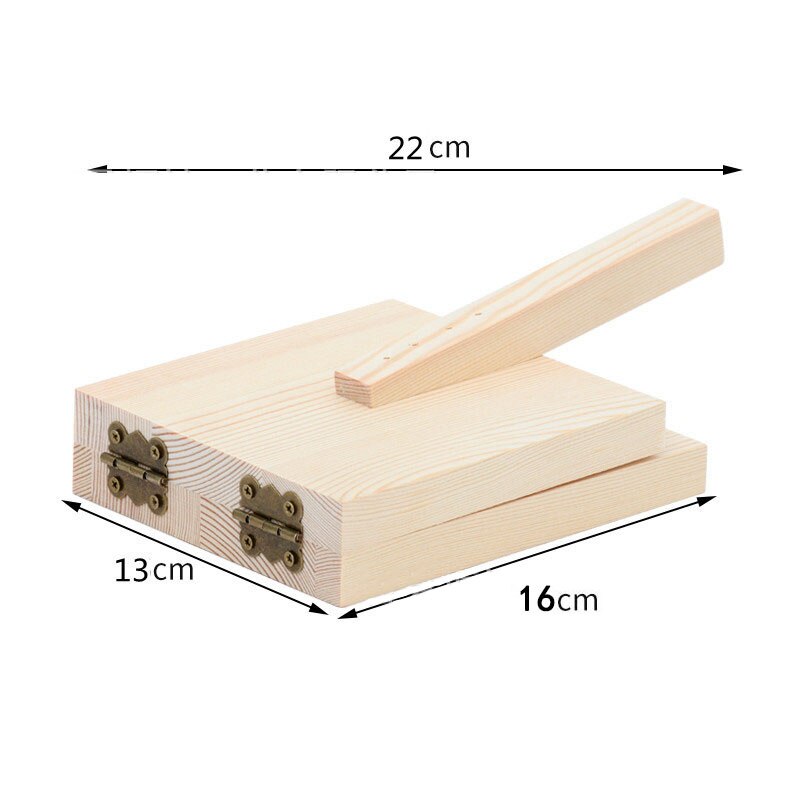 Wooden Dumpling Machine Mold Packaging Wonton Dough Empanada Mold Dumpling Wrapper Press Square Manual Dumpling Wrapper: 03 A Wooden
