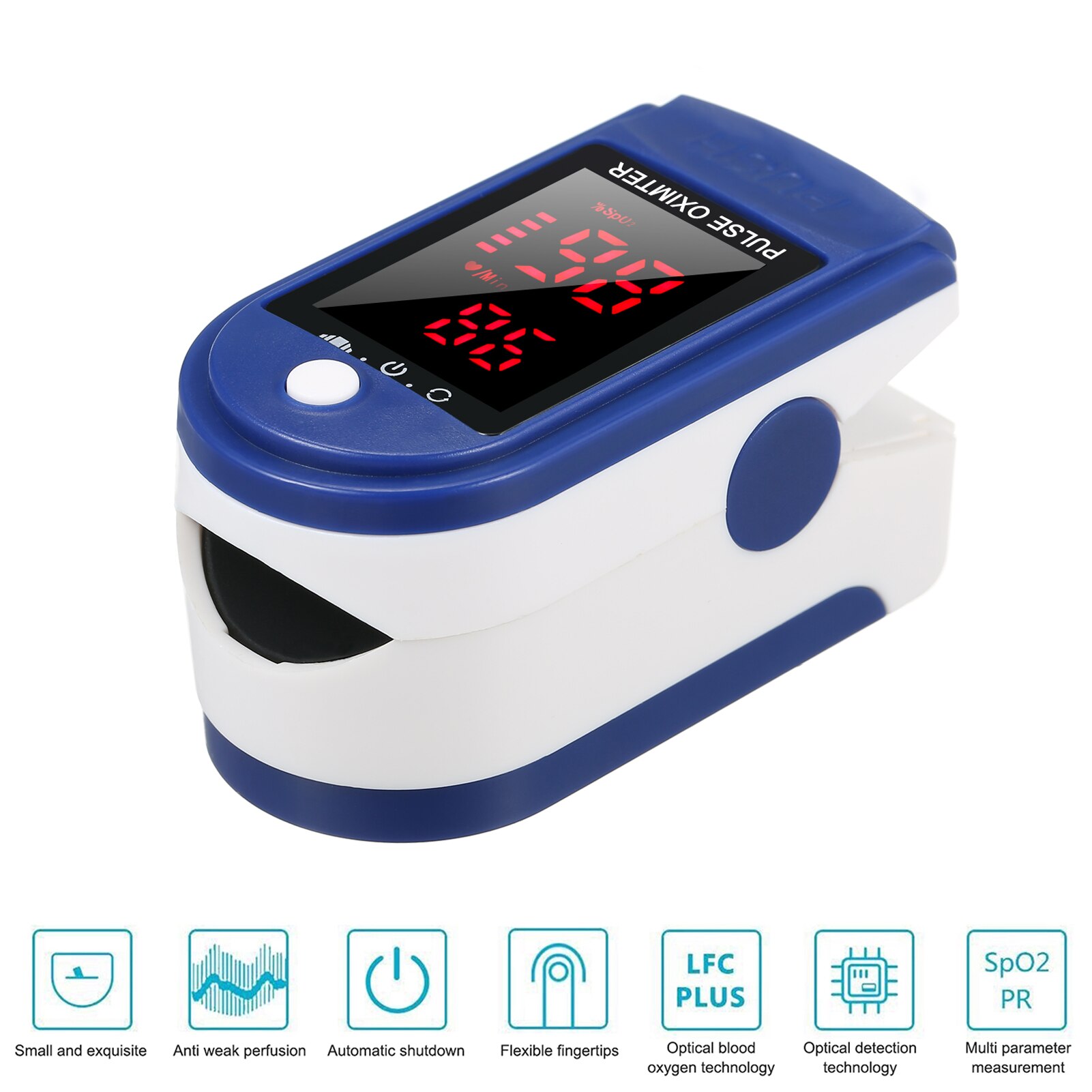 Fingertip Pulse Oximeter SpO2 & PR Monitor Digital LCD Infrared Thermometer Wrist Blood Pressure for Home for Baby Kids Adults