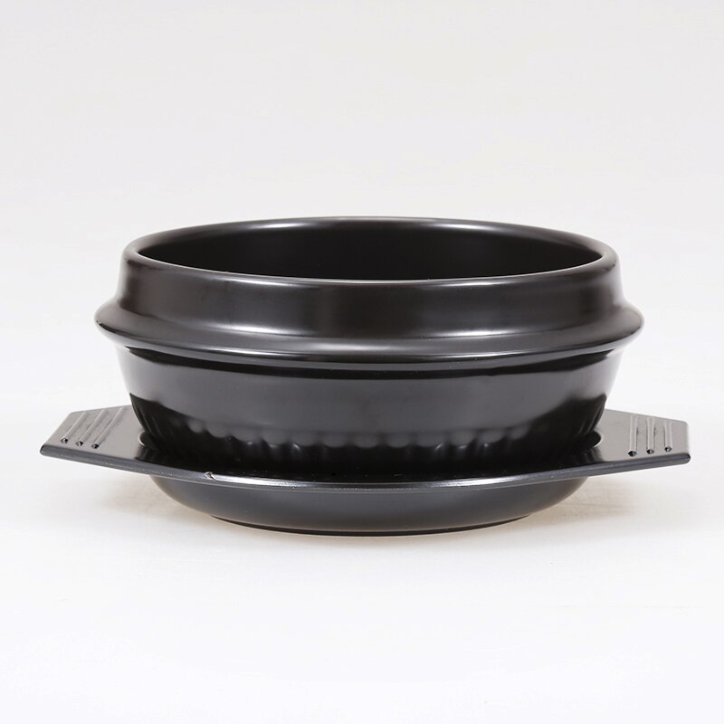 Korean Cuisine Dolsot Stone Bowl for Bibimbap Jjiage Ceramic Soup Ramen Bowls With Tray Packing Ceramic Bowl