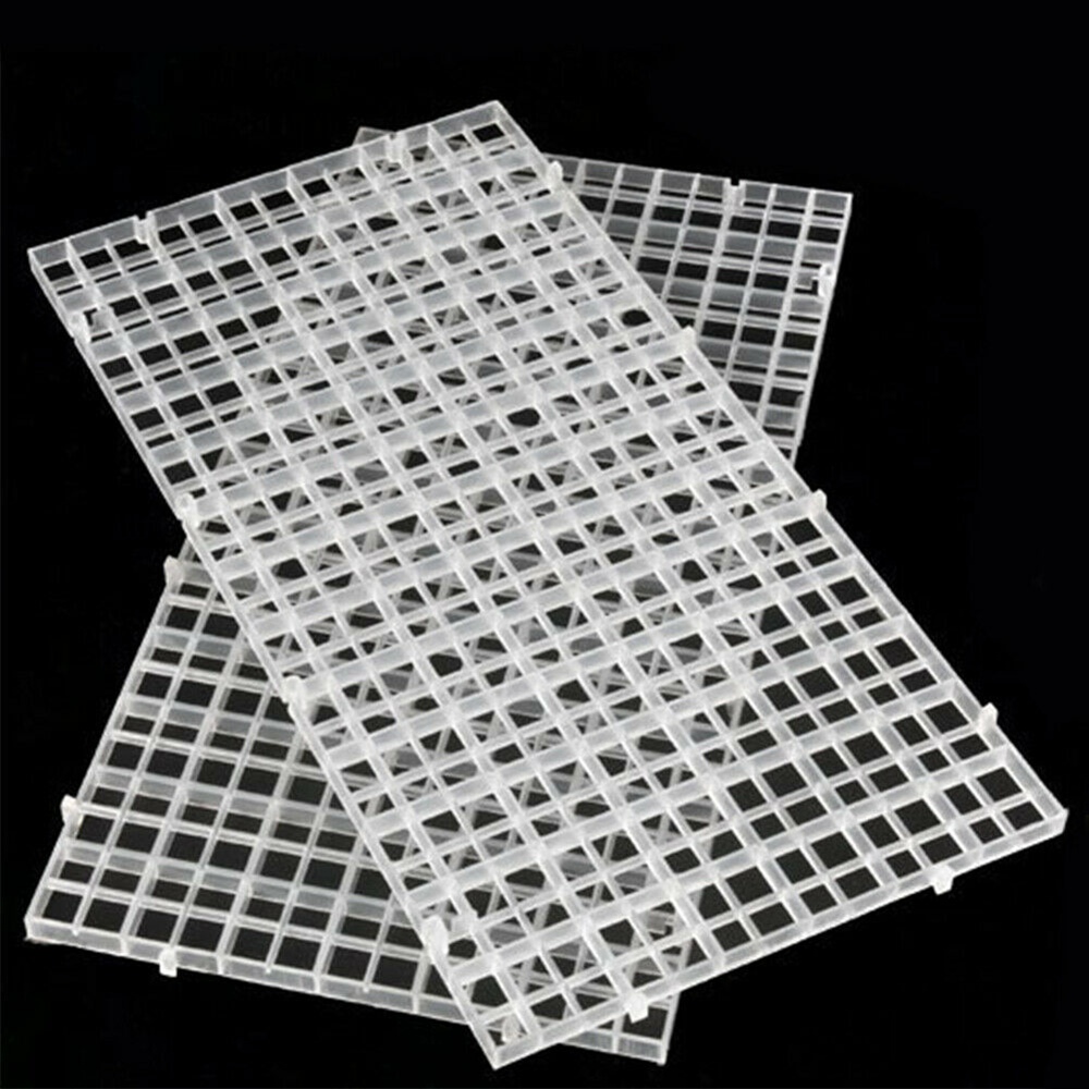 4 stk / sæt 30cm*15cm plastik akvarium isoleringsdeler filter patition bord netdeler holder akvariefilter tilbehør: Gennemsigtig