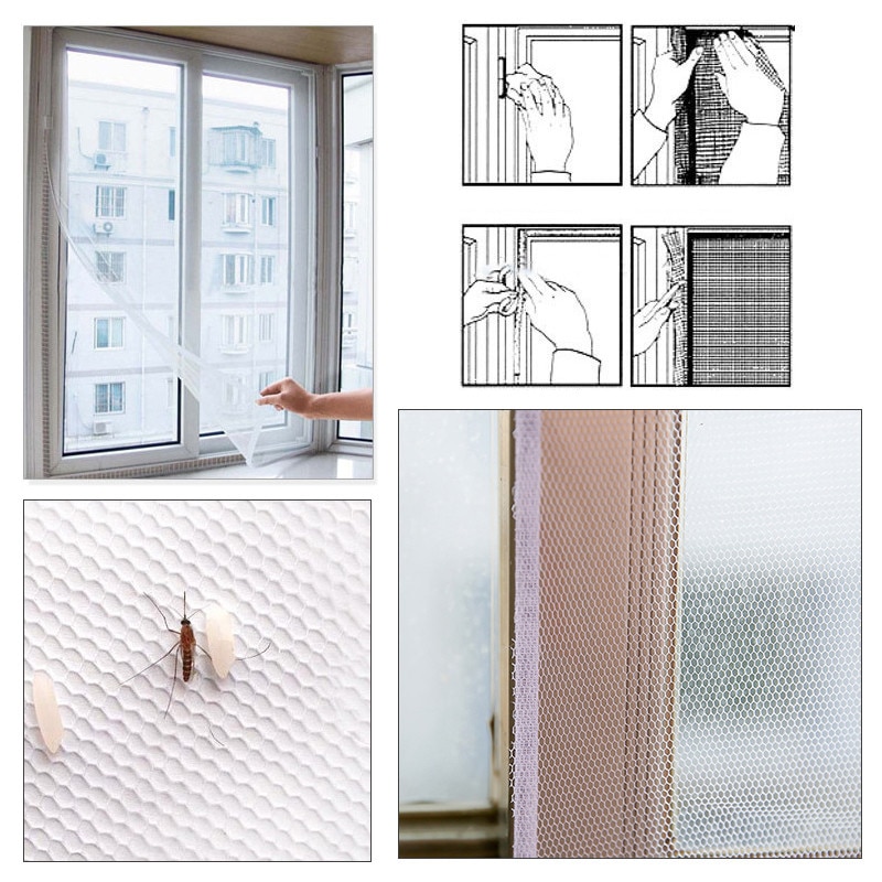 Anti-Insect Fly Mosquito Window Schermen Gordijn Netto Mesh Protector Gaas DIY Flyscreen Gordijn Net Mesh Screen Protector