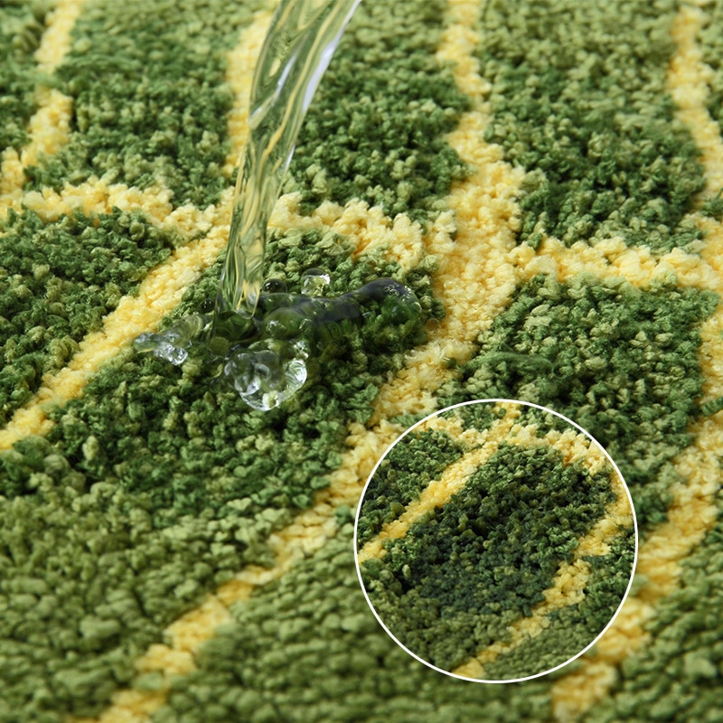Noolim Groene Bladeren Mat Tpe Badmat Deurmat Anti-Slip Tapijt Voor Woonkamer Keuken Badkamer Slaapkamer Tapijten