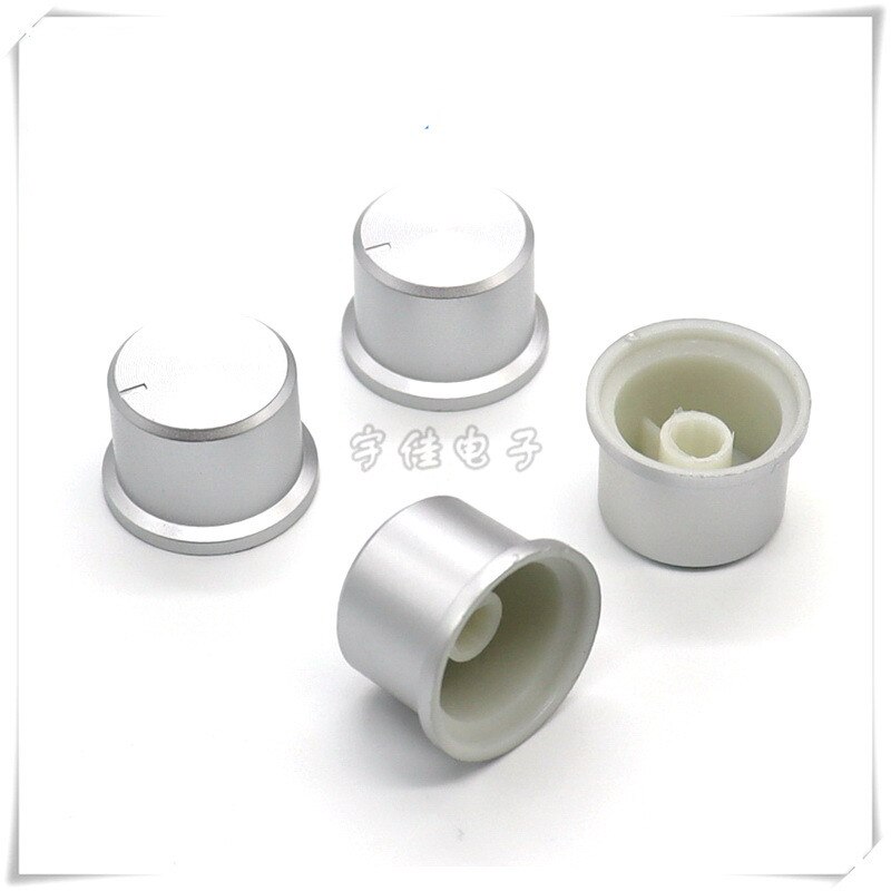10 stück 24,5*17MM silber kunststoff sandstrahlen knopf kappe volumen einstellung kappe Potentiometer knopf blume welle 6mm