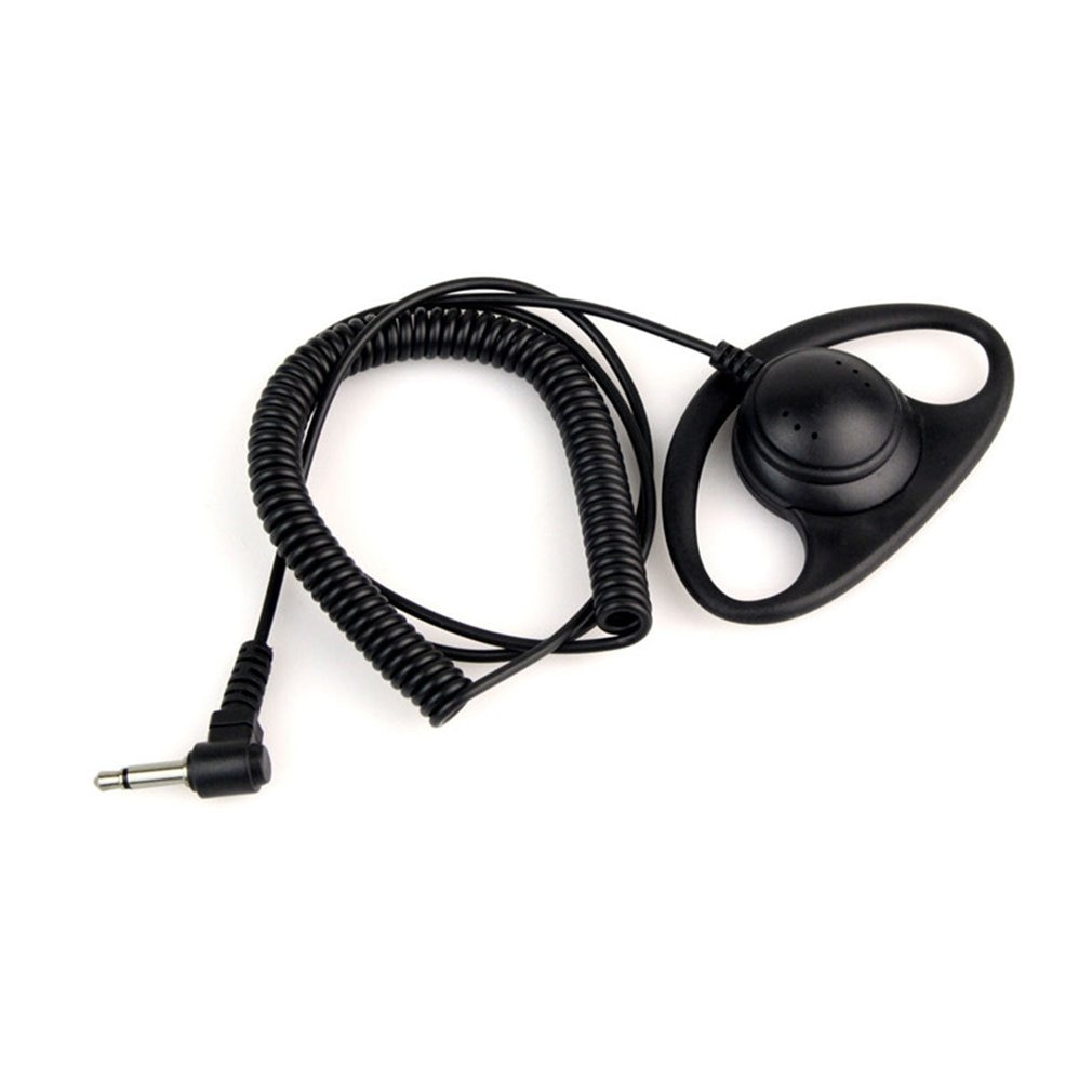 Um portátil pces 3.5mm curvado jack d-forma de ouvir apenas fone de ouvido fone de ouvido para dois transceptores rádio walkie