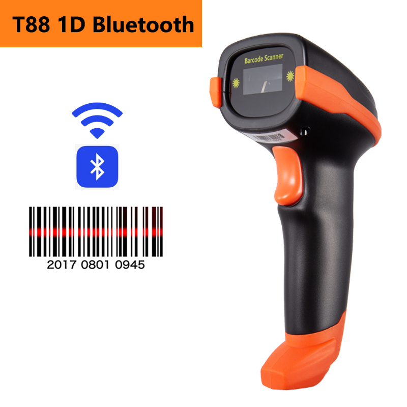 Hstem Bluetooth Barcode Scanner 1D Cordless 2.4G Wireless and USB 2.0 Wired Bar Code Reader Work with Windows Mac Android iOS: 1D Bluetooth