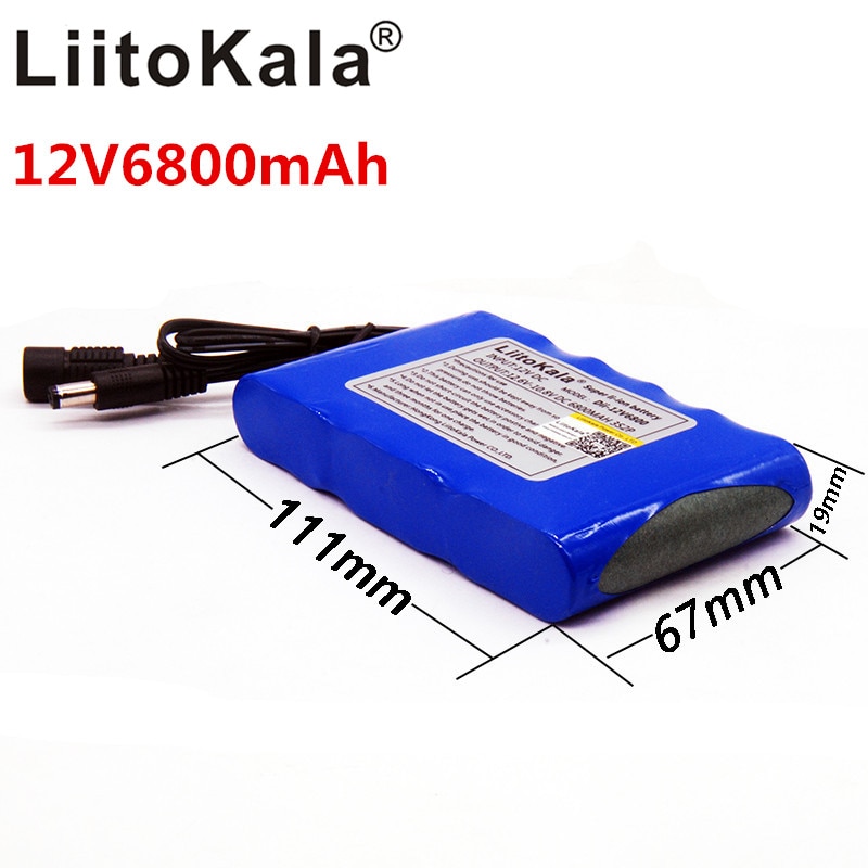 LiitoKala HK DC 12 v 6800 mah 18650 Li-Ion Batterij Oplaadbare Power Bank Opladen Voor Auto GPS Camera