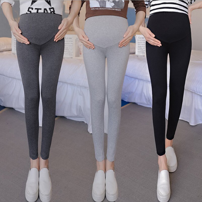 Maternity Pants Comfortable Elastic Casual Maternity Trousers Solid Color Thin Trousers Pregnant Capris Britches Knitted Legging