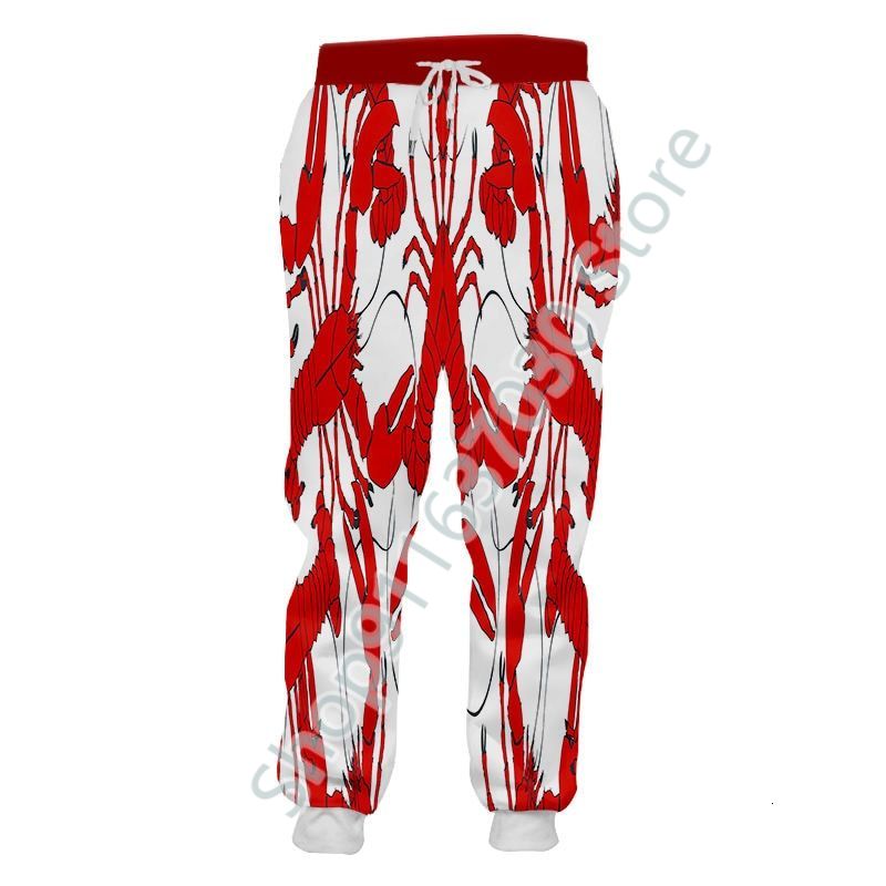 Pantalones con estampado 3D de langosta roja para hombre y mujer, ropa informal estilo Hip Hop, de chándal, para correr,