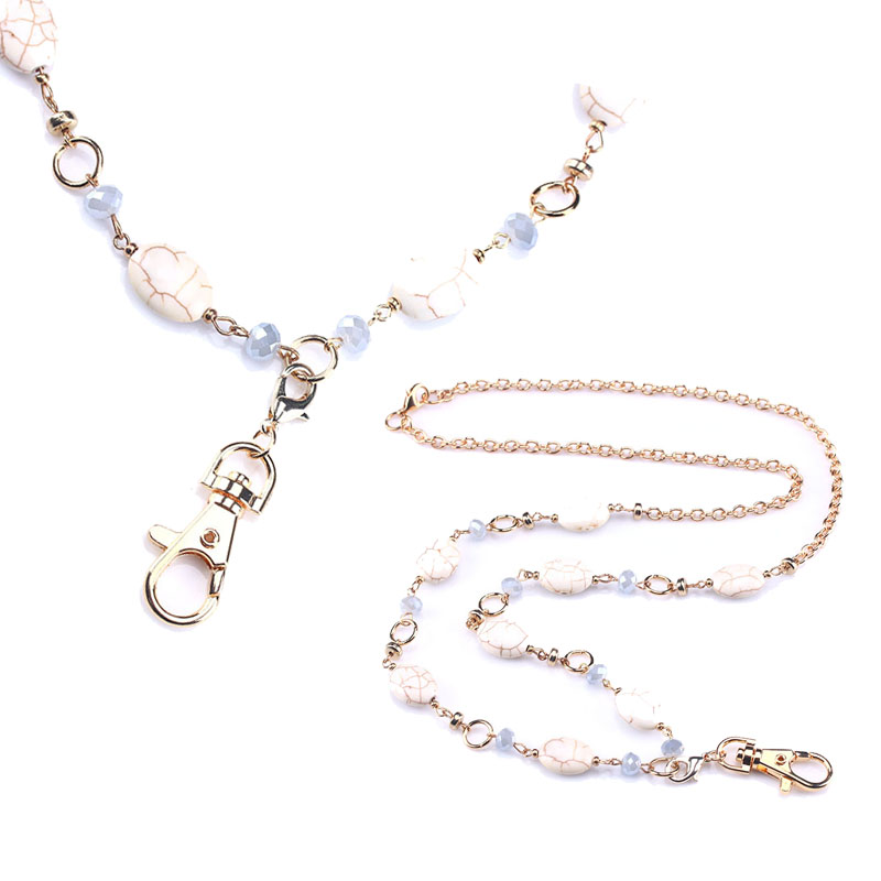 Beads Lanyards Badge Lanyards with ID Holder Keychain Holder Necklace Lanyards for Women Girl