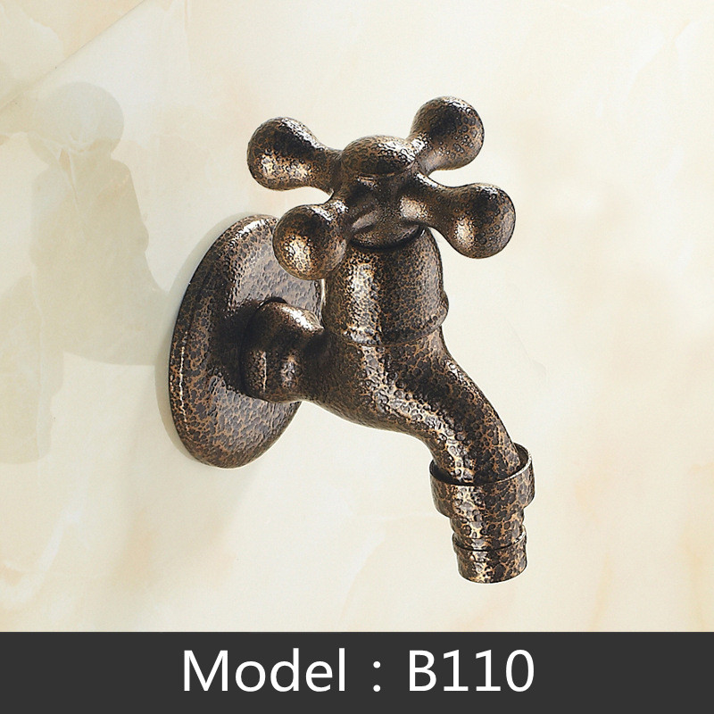Variety Brass Lengthen Wall Mounted washing machine Bibcock Decorative Outdoor Garden Faucet one-in and two-out single cold Taps: B110
