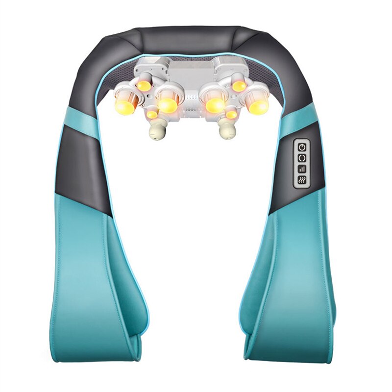 -sell Electric Neck Shoulder and Back Massage Machine Shiatsu Kneading Neck Shoulder Massage Belt: US Plug / blue