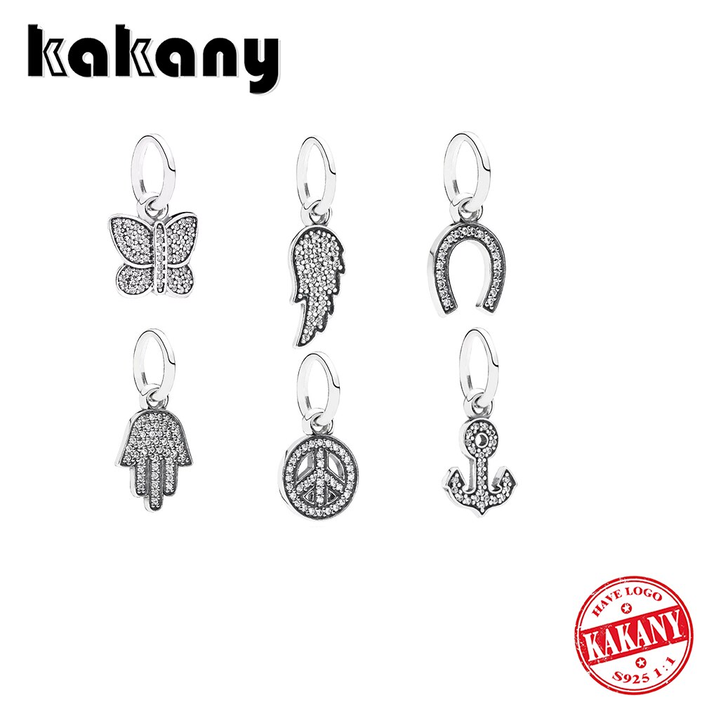 Kakang 100% S925 Sterling Silver Shiny Peaceful Lucky Multi-style Pendant Original Diy Jewelry Suitable For Women