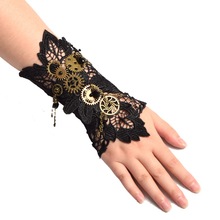 Gants Vintage Steampunk, équipement de poignet, rétro noir, Bracelet victorien, accessoires de Costume, brassard simple en dentelle