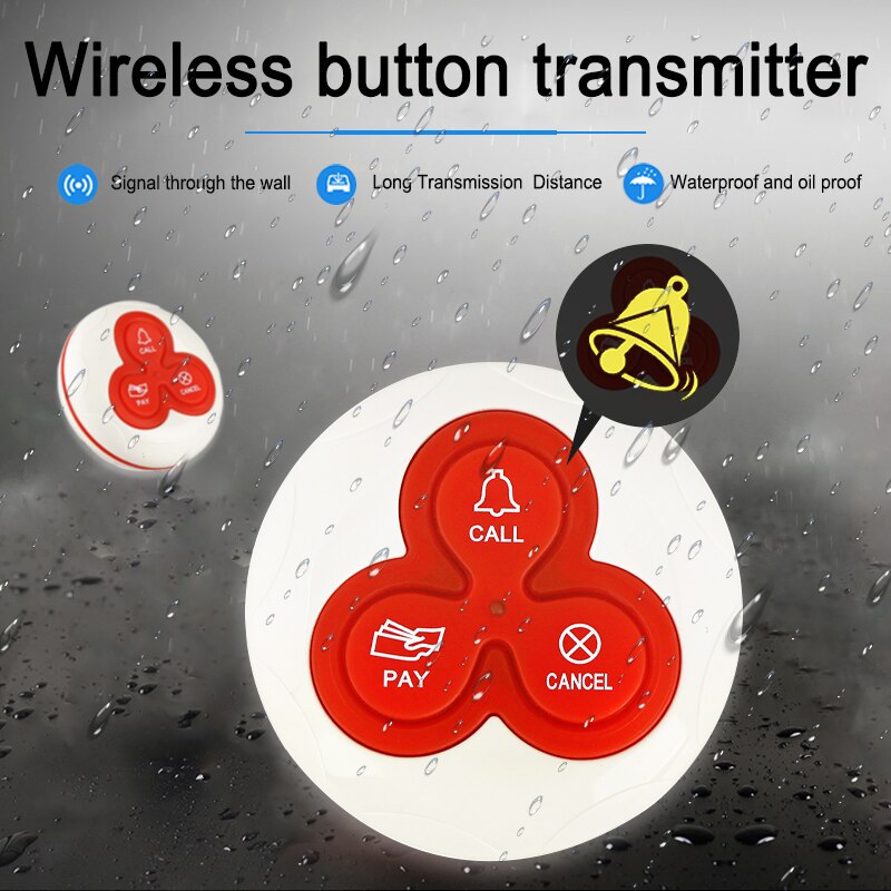 10pcs Retekess T114 Call Button Restaurant Waiter Calling System Wireless Transmitter Bell Pager 433MHz For Cafe Bar Hospital