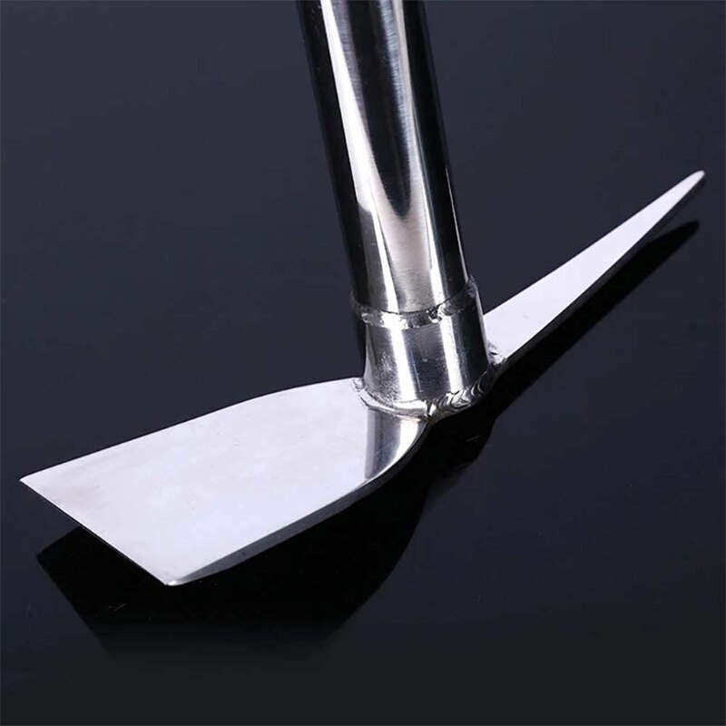 Handle Multipurpose Metal Rake Stainless Steel Rake Hoe Farm Garden Tool Weeding Excavator Hand Rake