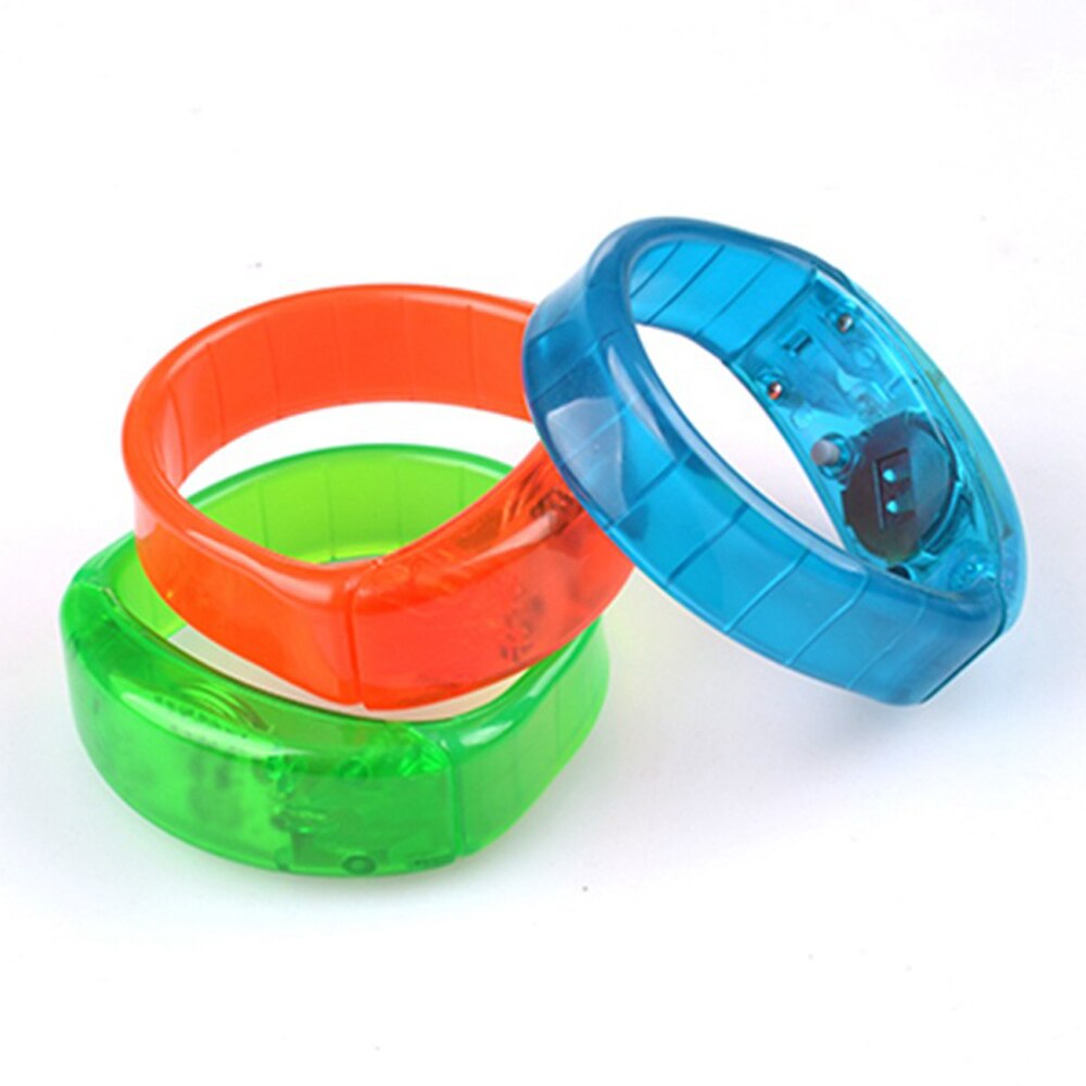20 piezas Rave Control de voz pulseras Led luminosa pulsera brillante juguetes para los niños Festival suministros para
