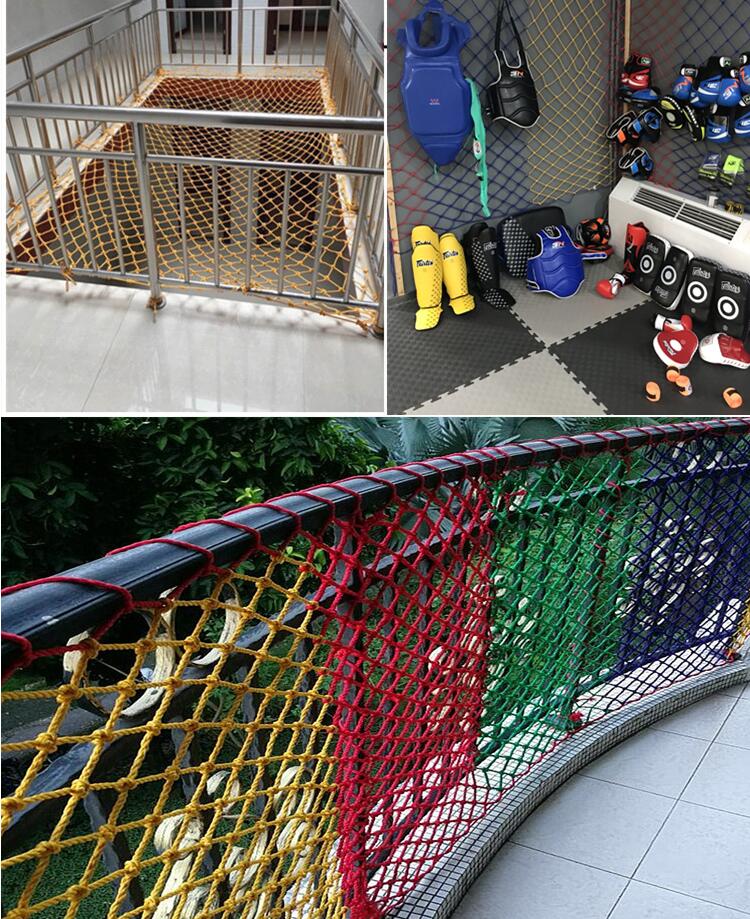 4/5/6/8/10/12/15cm Grid Black Color Stairs Toddler Safe Deck Anti Falling Net Nylon Safety Protection Nets Round Dia 4~6mm