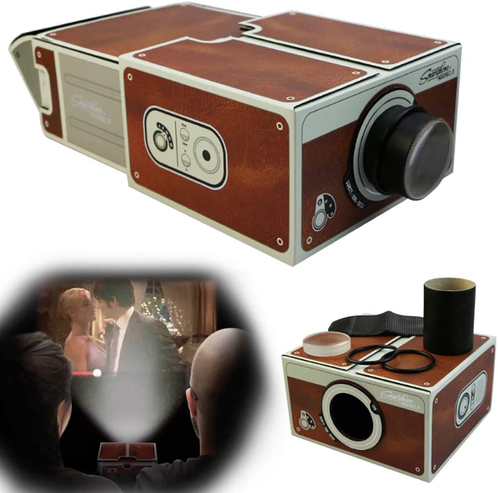 DIY 3D Projector Cardboard Smartphone Mini Projector Light Novelty Adjustable Mobile Phone Projector Portable Home Cinema