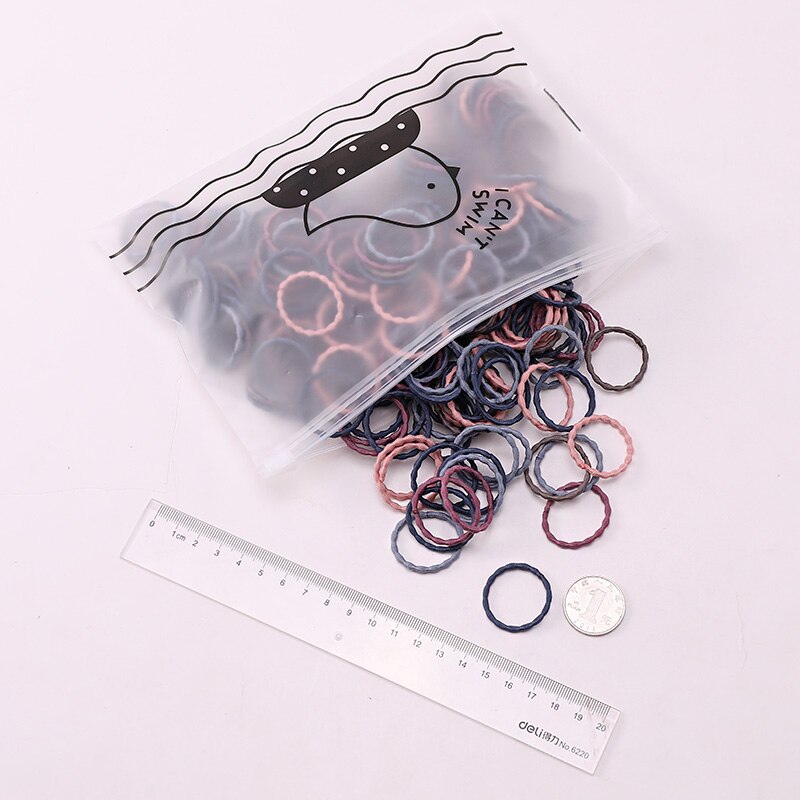 Lot de 50 bandes élastiques colorées pour filles, accessoires de cheveux à la