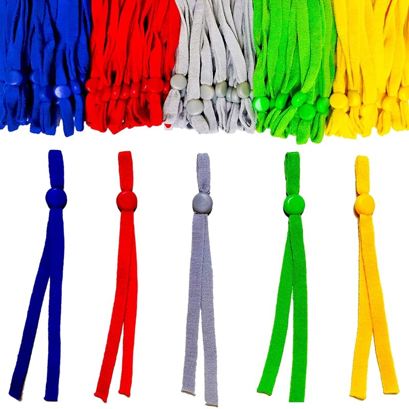 100Pcs Naaien Elastische Band Koord Met Verstelbare Gesp Stretchy Masker Oorhaakje Lanyard Oorbeschermer Touw Diy Maken Levert: Default Title