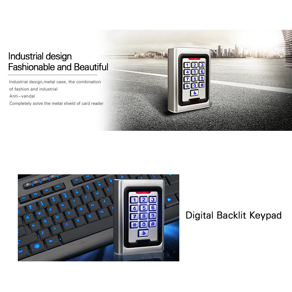 RFID Keypad Proximity Card Standalone 2000 Users Door Access Control keypad outdoor RFID Access Control System