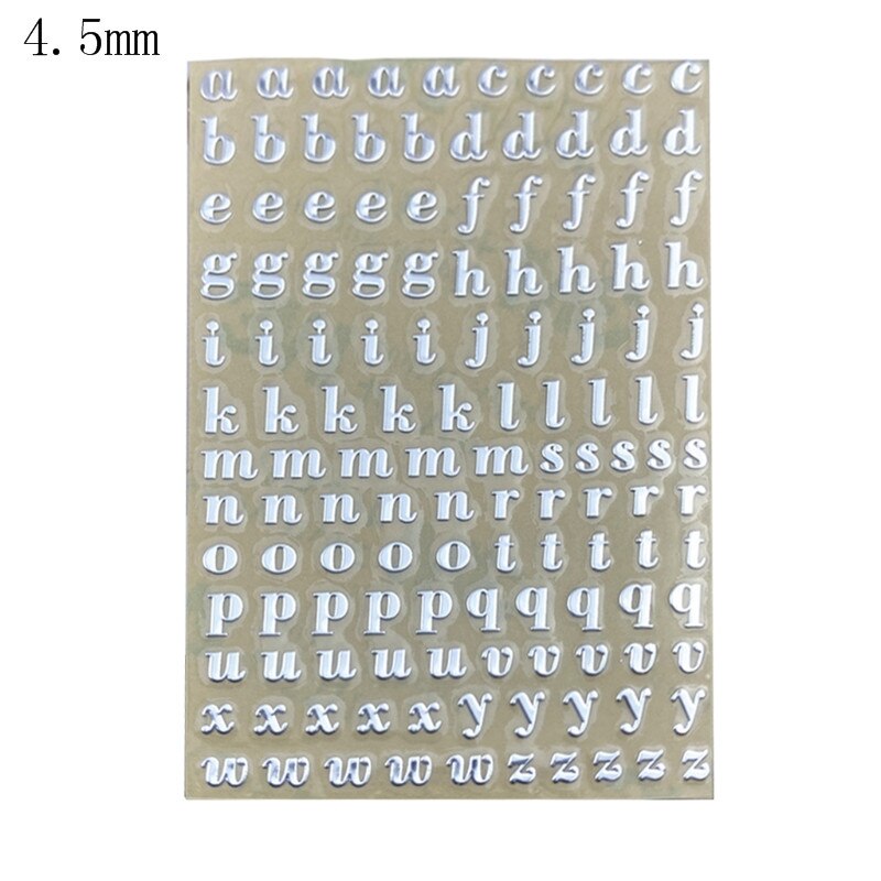 1/5/6Pcs 1/3/4/9mm litery alfabetu numery Chunky Glitter żywica epoksydowa dekoracyjne naklejki: 11JJ102399-10