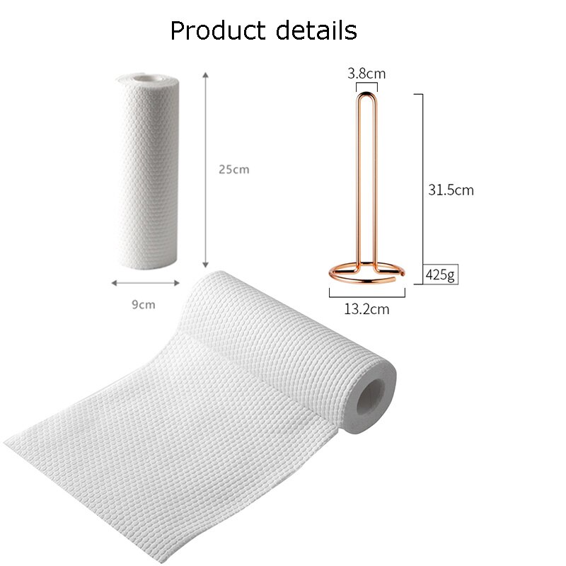 Stainless Steel Kitchen Roll Paper Towel Holder Bathroom Tissue Stand Rose Gold Napkins Rack Home Kitchen Storage Accessories