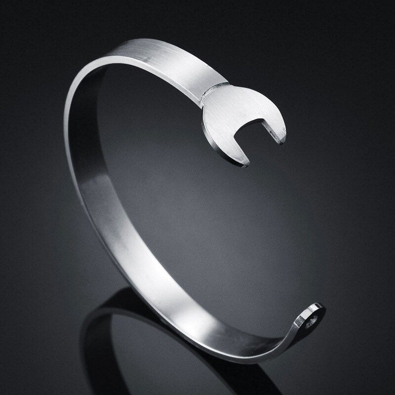 Pulsera con llave de acero inoxidable 316L para hombre y mujer, pulsera de Metal, tamaño ajustable, 20g