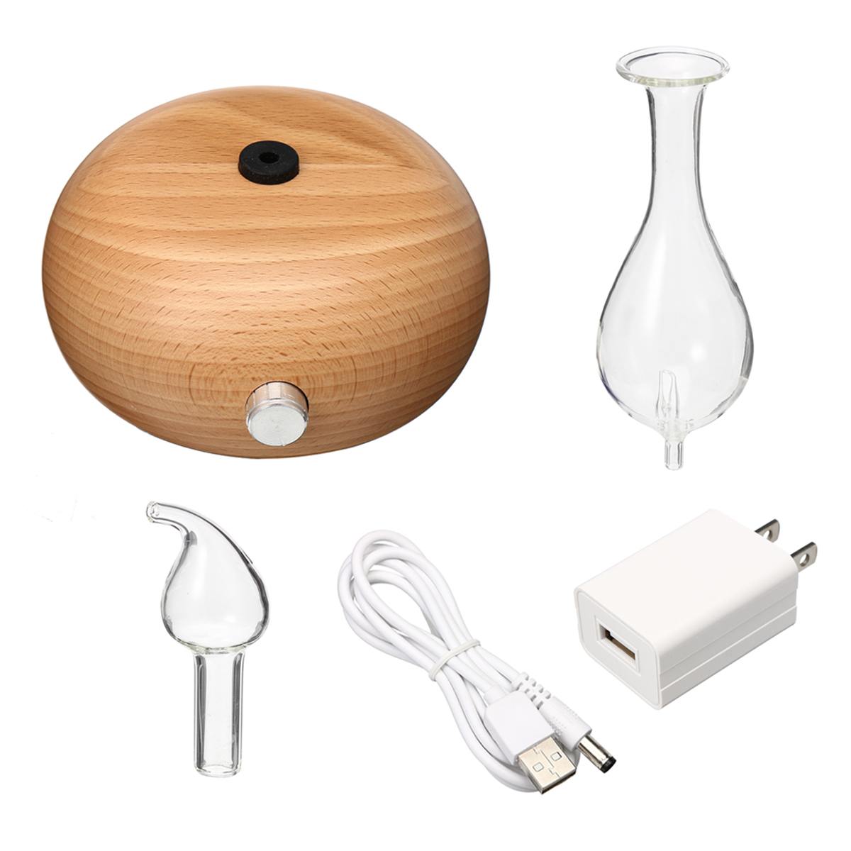 Humidificador de aire para aromaterapia difusor de aceites esenciales puros de vidrio de madera, nebulizador de aire para el hogar, aparato de aire acondicionado