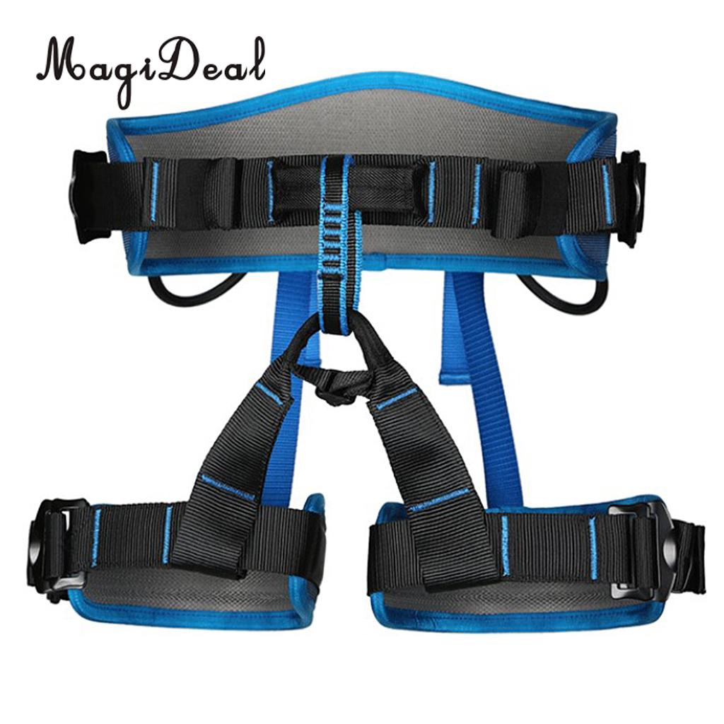 MagiDeal Mountaineering Rock Tree Climbing Harness Seat Sitting Bust Belt Gear 4 Colors for Caving Rescue Safety Rappelling: Blue