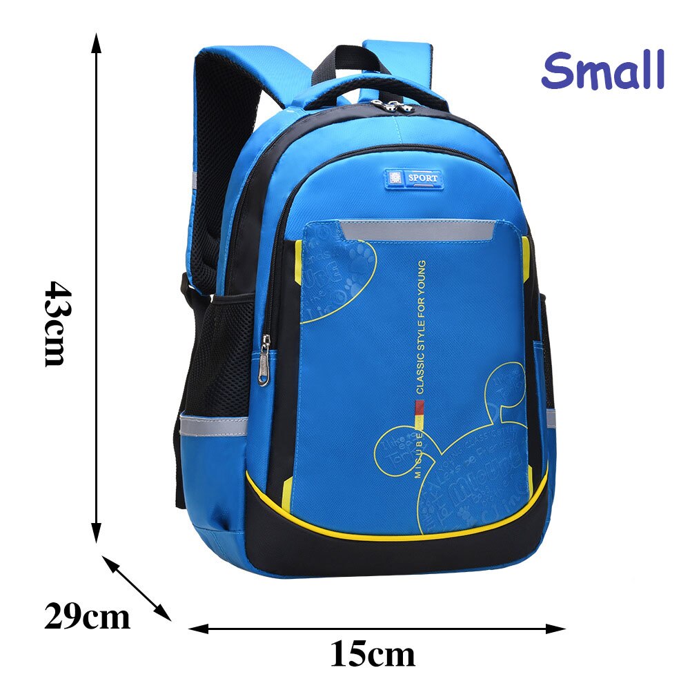 Sac à dos d'école pour adolescents, grande capacité, pour garçons et filles, avec dessin animé, pour hommes et femmes,: small sky blue