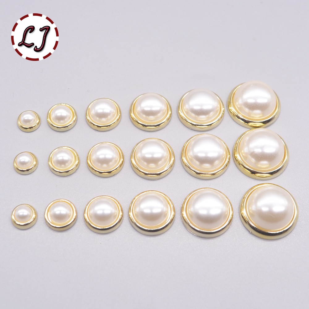 50 set/lote tachuelas con forma de perlas botón tela pantalones sombrero zapatos bolso adornos para manualidades DIY accesorios de prendas de vestir de scrapbooking