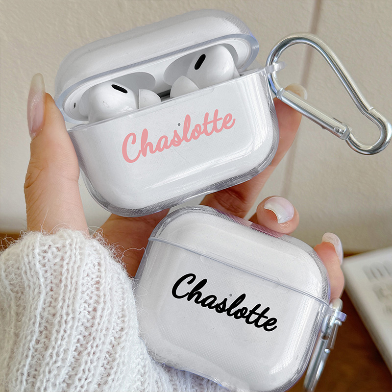 Para AirPods Pro 2 2nd fundas personalizadas con nombre personalizado funda de silicona suave para AirPods 4 3 2 1 funda para auriculares
