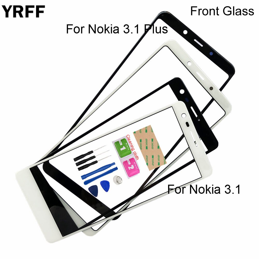 Panneau tactile extérieur en verre pour Nokia 6.1 Plus/5.3/5.1/5.1plus/2.1/3.1 Plus, panneau avant de réparation de téléphone (sans écran tactile)