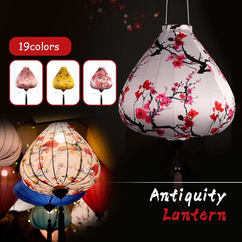 12/14inch Chinese Traditional Silk Lanterns Japan Waterproof Retro Style Scenic Spots Ancient Town Decor Palace Lantern