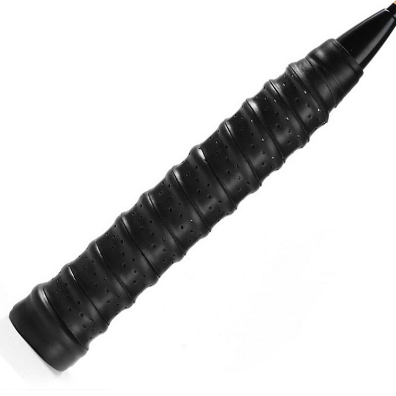Racket Grip Anti Slip Perforated Super Absorbent Tennis Overgrip Badminton Overgrip Pickleball Overgrip 25mm Wide ZJ55: Black