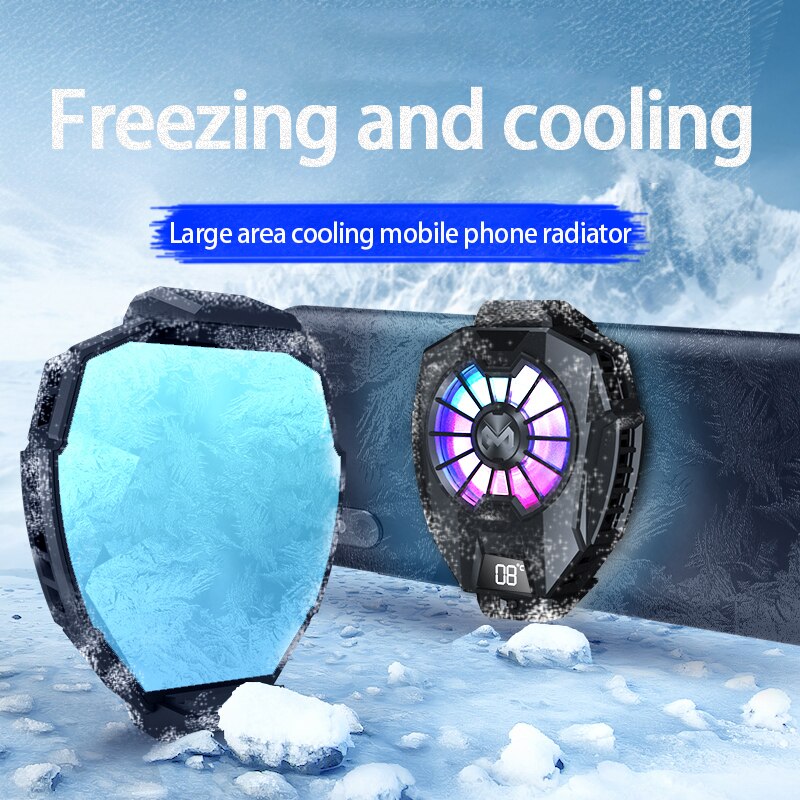 DL05 Mobile Phone Radiator Mobile Phone Live Game Mobile Phone Air-cooled Fast Cooling Device Silent Glare Fan Bass Operation