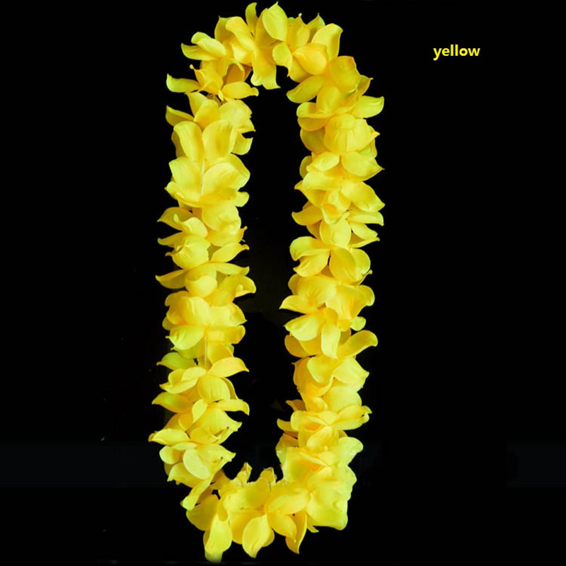 DE BODA carnaval LED Hawaiano LEI HULA luz flor collar guirnalda de de disfraces mucho: YELLOW