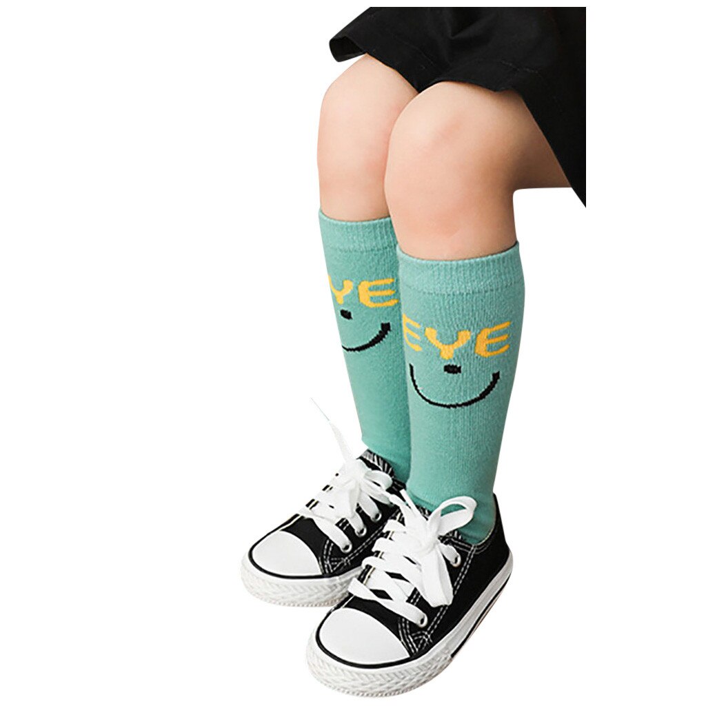 Knee High Socks Girls Cartoon Animals Stripe Antislip Socks Toddler Kids Boys Breathable Tube Booties Socks M6: green