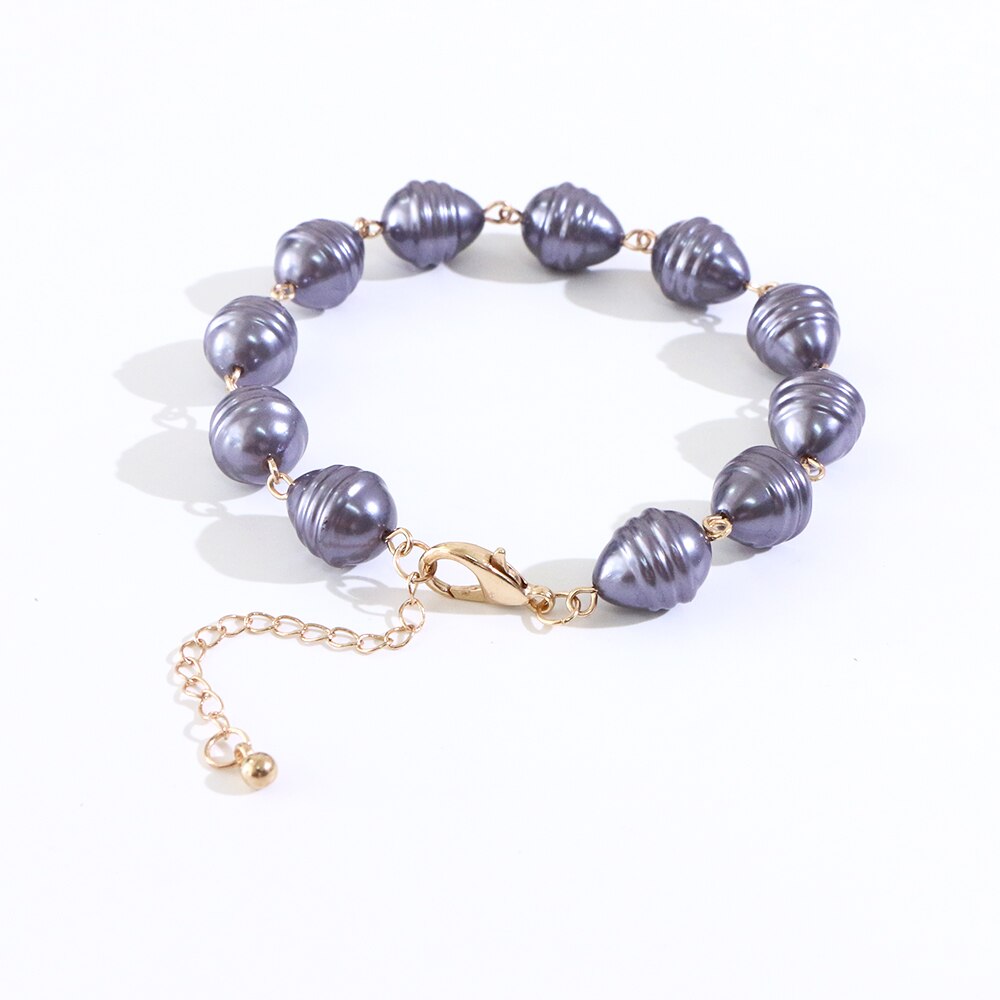 KOMI 1PC Polynesian Hawaiian Samoa Marshall Jewelry Pearls Men Woman Chain Bracelet Bangle 23+6cm GJZ372