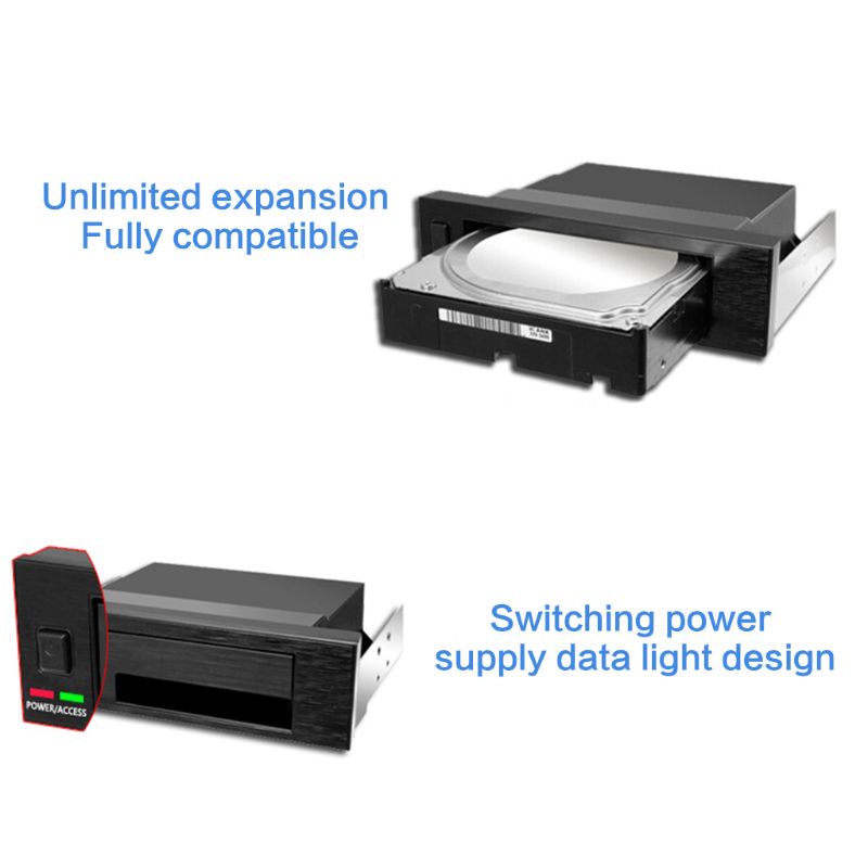 SATA Internal Tray-less Mobile Rack for 2.5" or 3.5" SSD HDD Hard Drive Backplane Enclosure